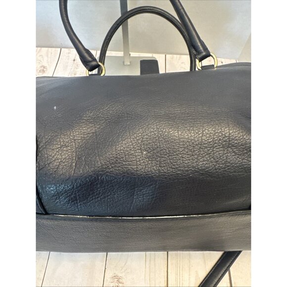 Coach Navy Mercer Leather Satchel Double Handles Crossbody Purse 14x10x5" VGUC* - Picture 7 of 10